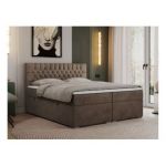 Łóżko kontynentalne PERA 120x200 - H3 - brązowy, welwet