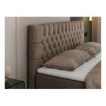 Łóżko kontynentalne PERA 120x200 - H3 - brązowy, welwet