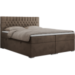 Łóżko kontynentalne PERA 160x200 - H3 - brązowy, welwet