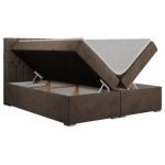 Łóżko kontynentalne PERA 160x200 - H3 - brązowy, welwet