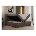 Łóżko kontynentalne PERA 140x200 - H4 - brązowy, welwet