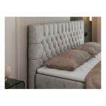 Łóżko kontynentalne PERA 200x200 - H3 - jasnoszary, welwet