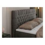 Łóżko kontynentalne PERA 140x200 - H3 - ciemnoszary, welwet