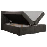 Łóżko kontynentalne PERA 180x200 - H3 - ciemnoszary, welwet