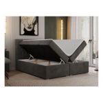 Łóżko kontynentalne PERA 200x200 - H3 - ciemnoszary, welwet