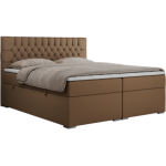 Łóżko kontynentalne PERA 180x200 - H4 - brązowy, ekoskóra