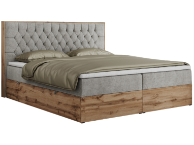 Łóżko kontynentalne AMORE 140x200 - H3 - jasnoszary, struktura