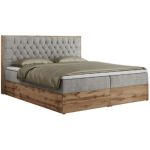 Łóżko kontynentalne AMORE 140x200 - H3 - jasnoszary, struktura