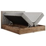 Łóżko kontynentalne AMORE 160x200 - H3 - jasnoszary, struktura