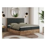 Łóżko kontynentalne AMORE 160x200 - H3 - ciemnoszary, struktura