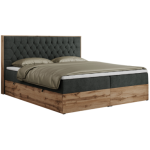 Łóżko kontynentalne AMORE 200x200 - H4 - ciemnoszary, struktura