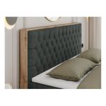 Łóżko kontynentalne AMORE 200x200 - H4 - ciemnoszary, struktura