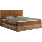 Łóżko kontynentalne AMORE 180x200 - H3 - pomarańczowy, struktura