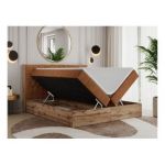 Łóżko kontynentalne AMORE 200x200 - H4 - pomarańczowy, struktura