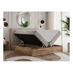 Łóżko kontynentalne AMORE 200x200 - H3 - beżowy, struktura