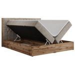 Łóżko kontynentalne AMORE 200x200 - H3 - beżowy, struktura