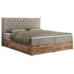 Łóżko kontynentalne AMORE 180x200 - H4 - beżowy, struktura