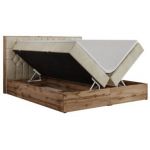 Łóżko kontynentalne AMORE 140x200 - H3 - beżowy, welwet