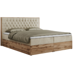 Łóżko kontynentalne AMORE 180x200 - H3 - beżowy, welwet