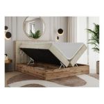 Łóżko kontynentalne AMORE 180x200 - H3 - beżowy, welwet