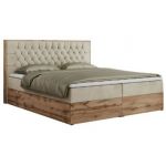 Łóżko kontynentalne AMORE 180x200 - H3 - beżowy, welwet