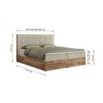 Łóżko kontynentalne AMORE 200x200 - H4 - beżowy, welwet