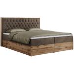 Łóżko kontynentalne AMORE 160x200 - H3 - brązowy, welwet