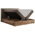 Łóżko kontynentalne AMORE 200x200 - H3 - brązowy, welwet