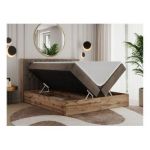 Łóżko kontynentalne AMORE 200x200 - H4 - brązowy, welwet