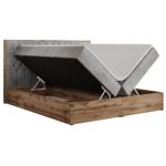 Łóżko kontynentalne AMORE 140x200 - H3 - jasnoszary, welwet