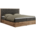 Łóżko kontynentalne AMORE 160x200 - H3 - ciemnoszary, welwet