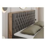 Łóżko kontynentalne AMORE 180x200 - H4 - ciemnoszary, welwet