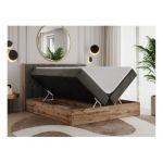 Łóżko kontynentalne AMORE 200x200 - H4 - ciemnoszary, welwet