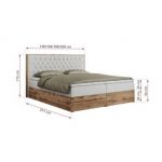 Łóżko kontynentalne AMORE 200x200 - H3 - biały, ekoskóra