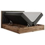 Łóżko kontynentalne AMORE 180x200 - H3 - ciemnoszary, ekoskóra