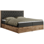 Łóżko kontynentalne AMORE 160x200 - H4 - ciemnoszary, ekoskóra