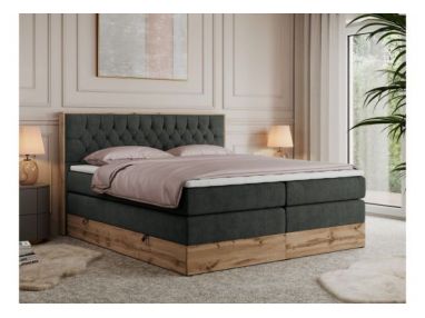 Łóżko kontynentalne AMORE KING 160x200 - H3 - ciemnoszary, struktura