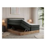 Łóżko kontynentalne AMORE KING 160x200 - H3 - ciemnoszary, struktura