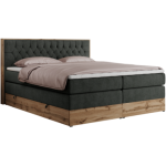 Łóżko kontynentalne AMORE KING 200x200 - H3 - ciemnoszary, struktura