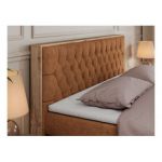 Łóżko kontynentalne AMORE KING 160x200 - H3 - pomarańczowy, struktura