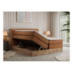 Łóżko kontynentalne AMORE KING 180x200 - H3 - pomarańczowy, struktura