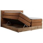 Łóżko kontynentalne AMORE KING 200x200 - H3 - pomarańczowy, struktura