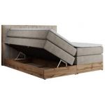 Łóżko kontynentalne AMORE KING 180x200 - H4 - beżowy, struktura