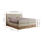 Łóżko kontynentalne AMORE KING 140x200 - H4 - beżowy, welwet
