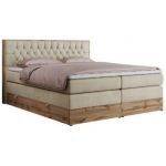 Łóżko kontynentalne AMORE KING 160x200 - H4 - beżowy, welwet