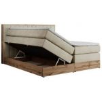 Łóżko kontynentalne AMORE KING 200x200 - H4 - beżowy, welwet