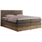 Łóżko kontynentalne AMORE KING 140x200 - H3 - brązowy, welwet