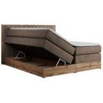 Łóżko kontynentalne AMORE KING 160x200 - H4 - brązowy, welwet