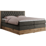 Łóżko kontynentalne AMORE KING 200x200 - H4 - ciemnoszary, welwet