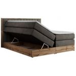 Łóżko kontynentalne AMORE KING 200x200 - H4 - ciemnoszary, welwet